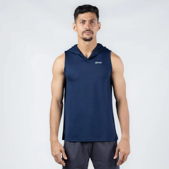 Dark Blue Sleeveless Hoodie